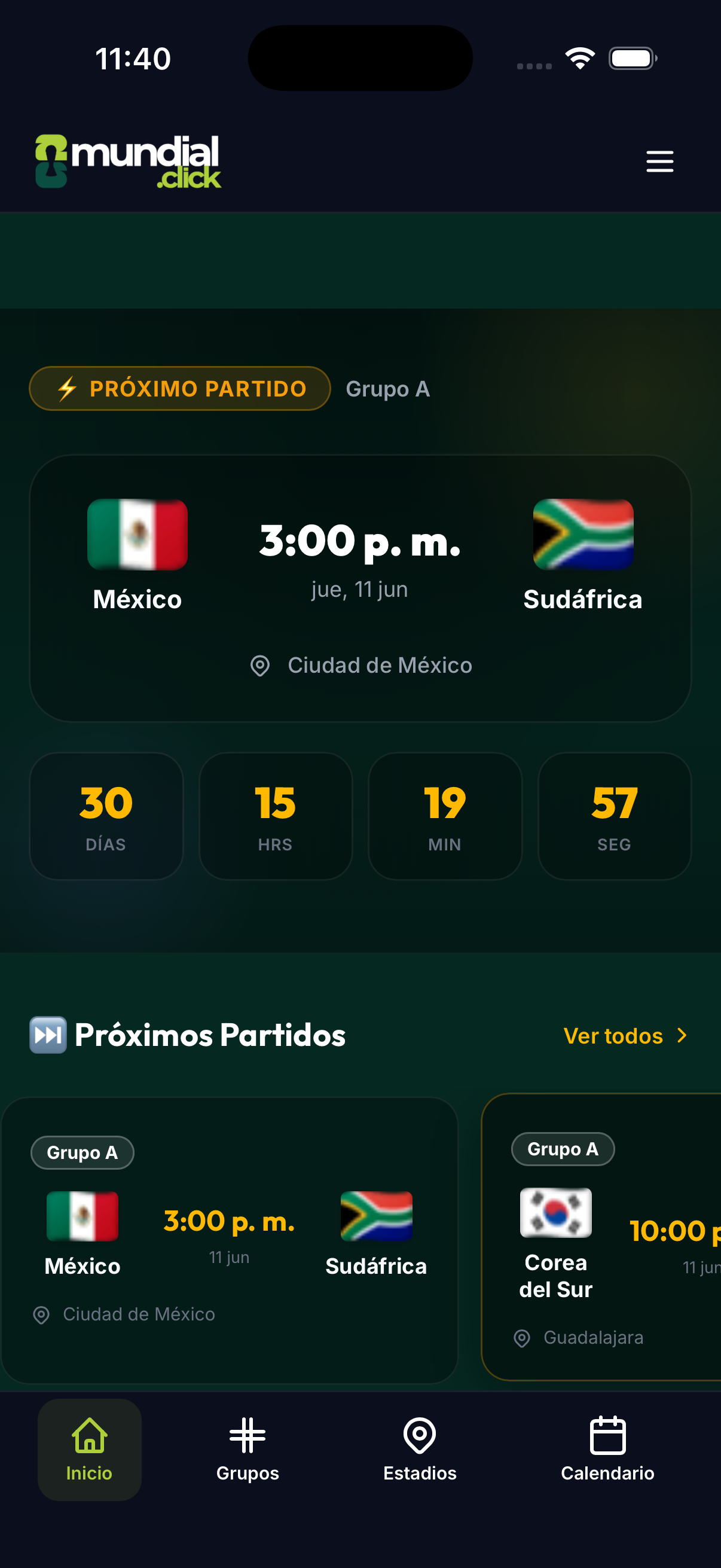 Próximo partido - mundial.click